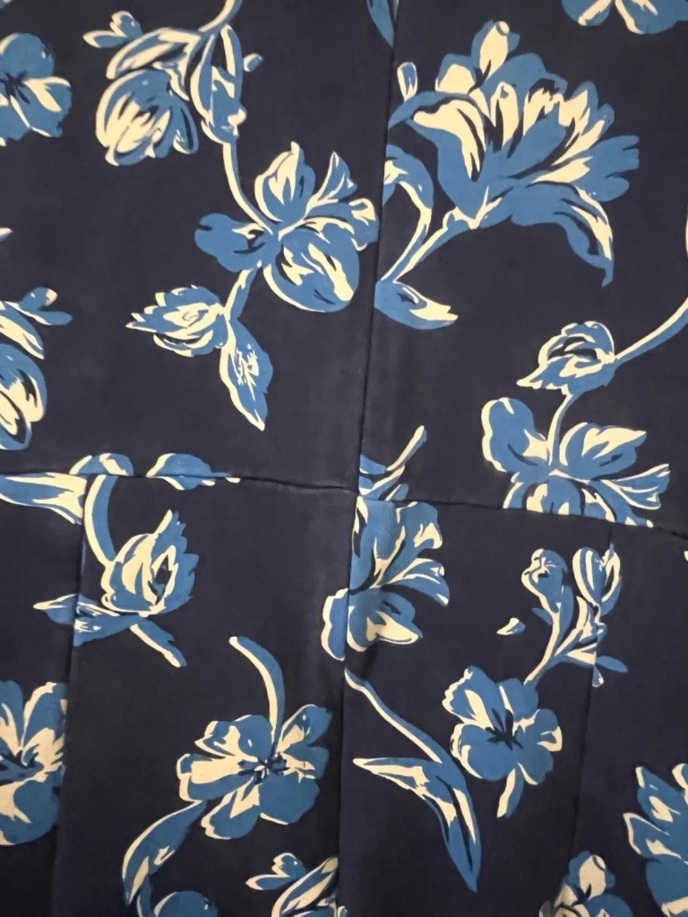 Lands' End Navy Dress with White and Light Blue Floral Trim Size 10 - Picture 5 of 5